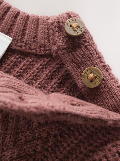 Chocolate Brown Baby Cable Knit Jumper and Leggings Set (0mths-2yrs)