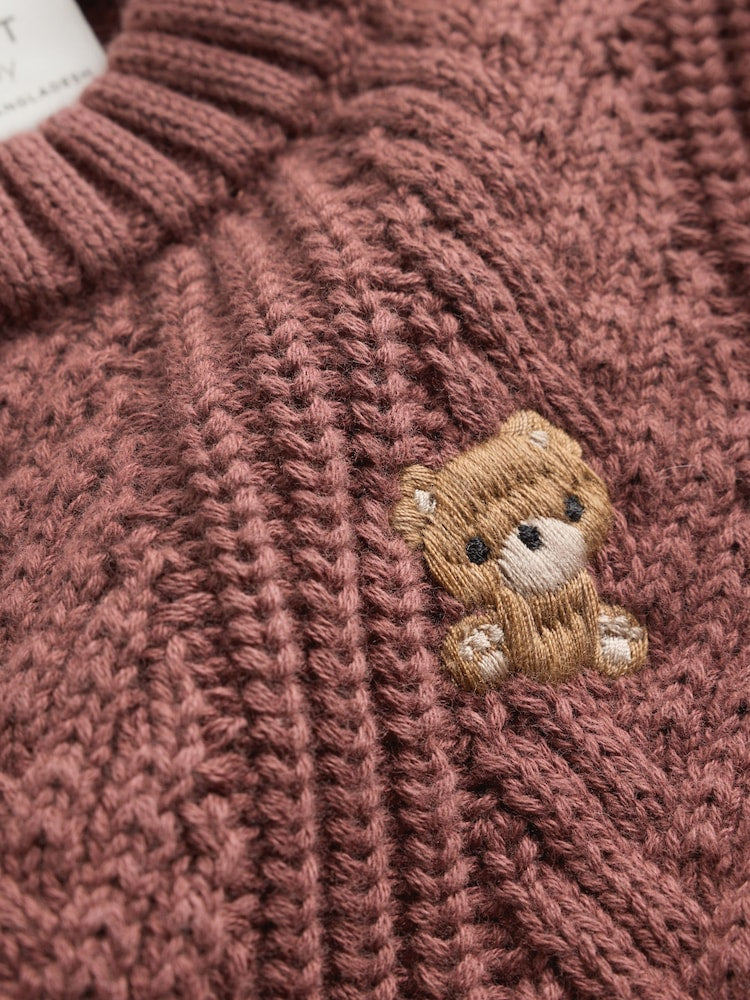 Chocolate Brown Baby Cable Knit Jumper and Leggings Set (0mths-2yrs)