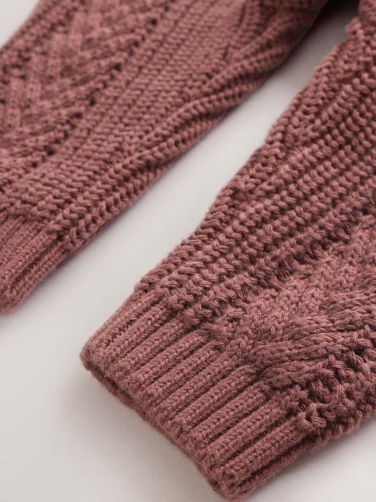 Chocolate Brown Baby Cable Knit Jumper and Leggings Set (0mths-2yrs)