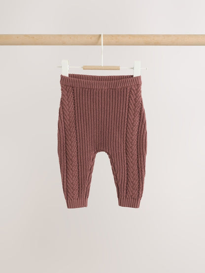 Chocolate Brown Baby Cable Knit Jumper and Leggings Set (0mths-2yrs)