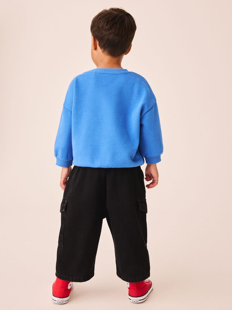 Blue Bear Printed Crew Neck Sweat Top (3mths-7yrs)