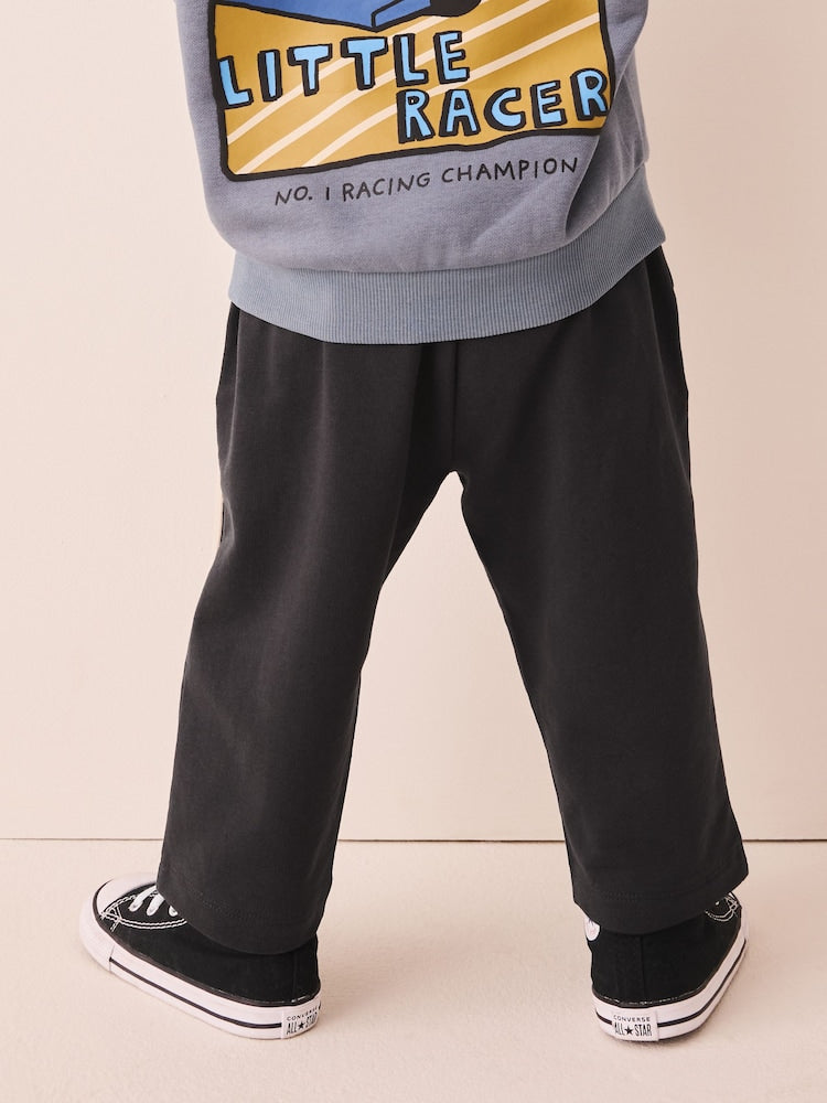 Charcoal Grey Wide Leg Side Stripe Joggers (3mths-7yrs) - Size 3-6 Months (62-68cm)
