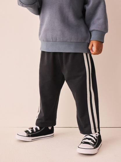 Charcoal Grey Wide Leg Side Stripe Joggers (3mths-7yrs) - Size 3-6 Months (62-68cm)