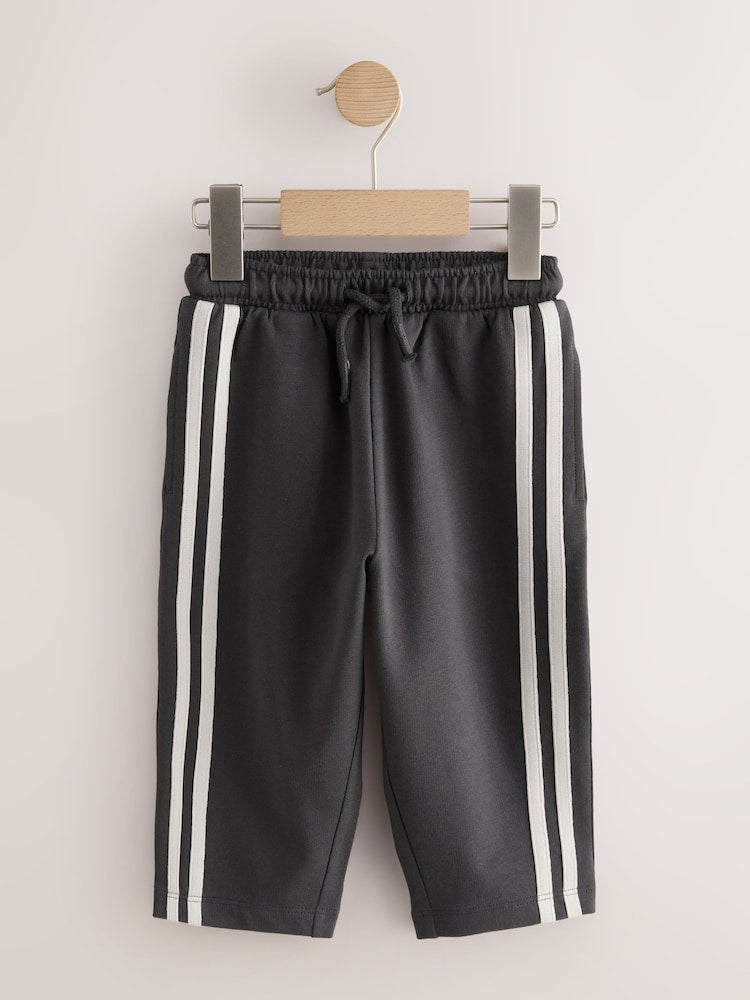 Charcoal Grey Wide Leg Side Stripe Joggers (3mths-7yrs) - Size 3-6 Months (62-68cm)