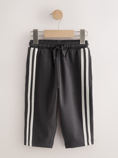 Charcoal Grey Wide Leg Side Stripe Joggers (3mths-7yrs) - Size 3-6 Months (62-68cm)