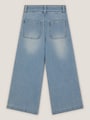 Monsoon Blue Sequin Floral Embroidered Wide Leg Jeans - Size 3 Years (98cm)