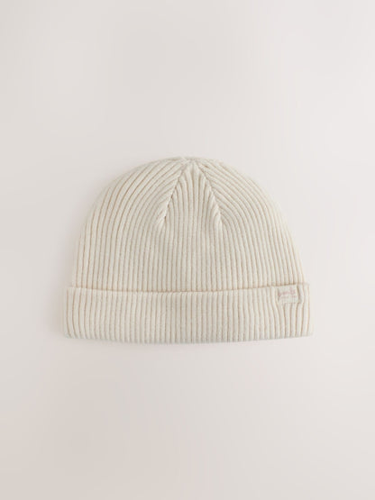 Pink and Cream Rib Baby Beanie