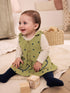 Green Spot Baby Pinafore Long Sleeve Bodysuit And Tights 3 Piece Set (0mths-2yrs) - Green Spot / Up to 1 Month (50-56cm)