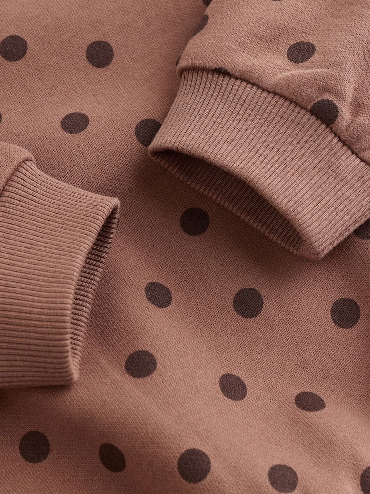 Chocolate Brown Spot Sweat Top and Leggings Set (0mths-2yrs)