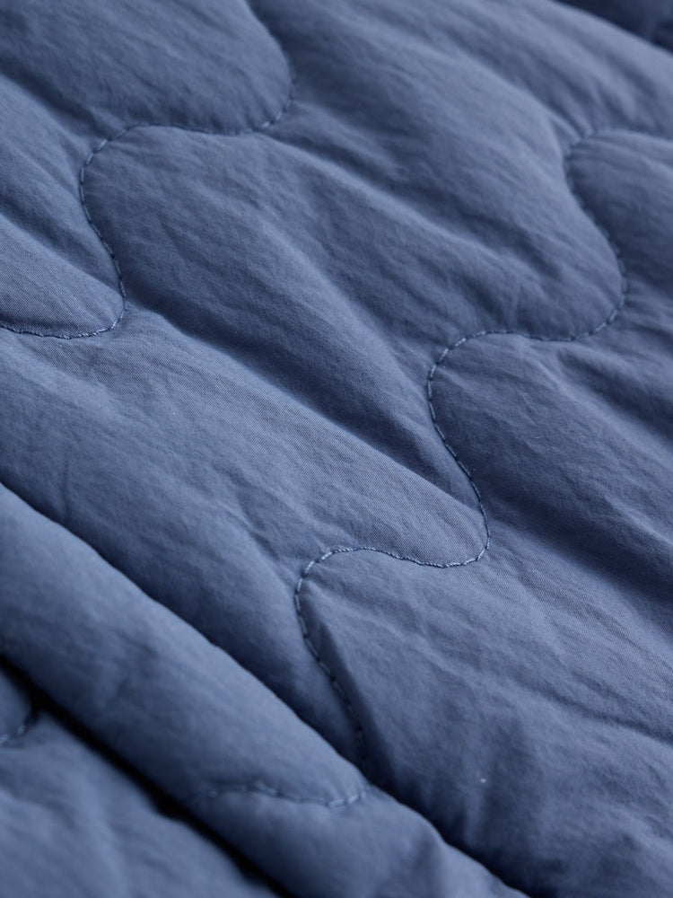 Blue Quilted Hooded Nylon Baby All-In-One (0-18mths)