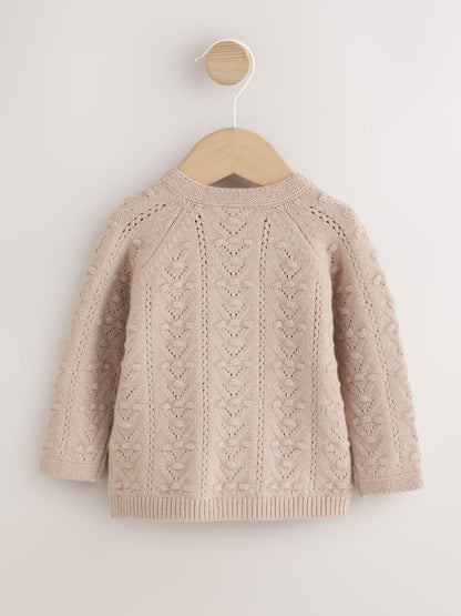 Neutral Stitch Knitted Soft Touch Baby Cardigan
