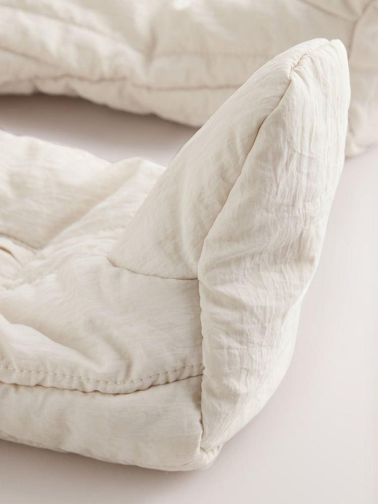 Cream Little One Back Slogan Quilted Nylon Pramsuit