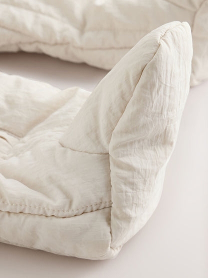 Cream Little One Back Slogan Quilted Nylon Pramsuit