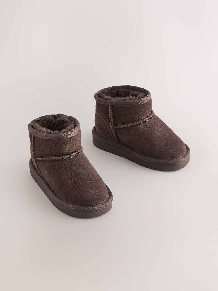 Chocolate Brown Standard Fit (F) Water Repellent Suede Pull On Boots - Size EU 19 (UK 3)