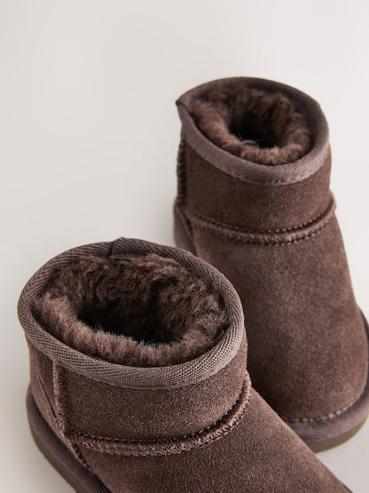 Chocolate Brown Standard Fit (F) Water Repellent Suede Pull On Boots - Size EU 19 (UK 3)