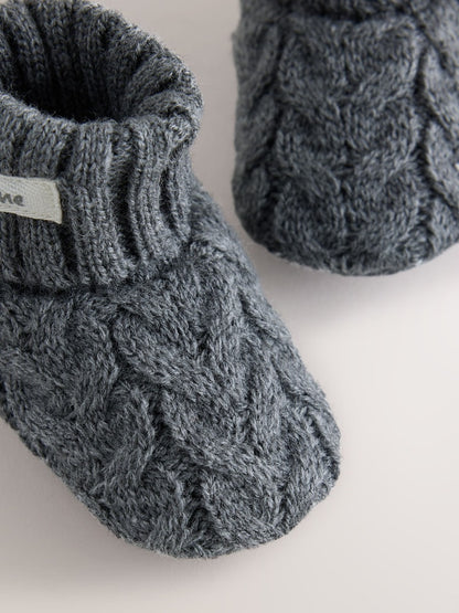 Grey Knitted Sock Top Boot Shoes (0-18mths)