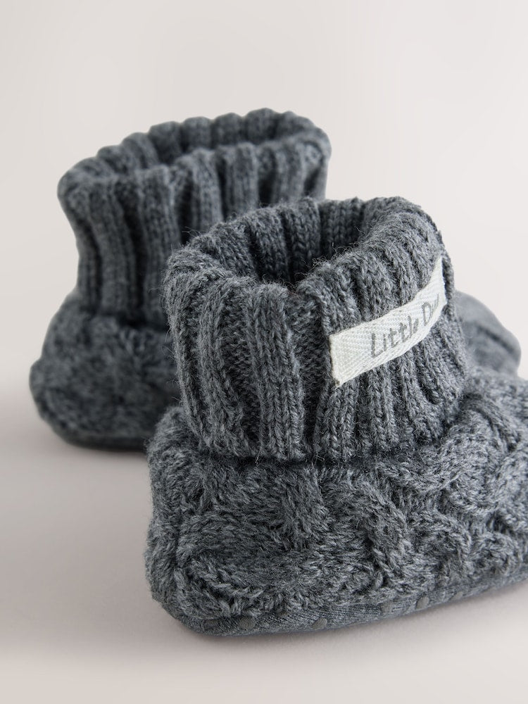 Grey Knitted Sock Top Boot Shoes (0-18mths)