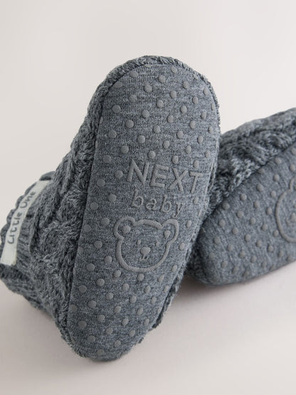 Grey Knitted Sock Top Boot Shoes (0-18mths)