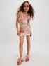 River Island Orange Del Maar Aysmmetric Swimsuit & Skirt Set - Size 5-6 Years (110-116cm) - River Island Orange Del Maar Aysmmetric