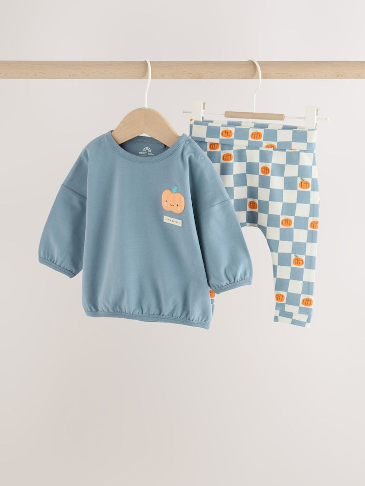 Blue Pumpkin Top and Legging Baby Set (0mths-2yrs)