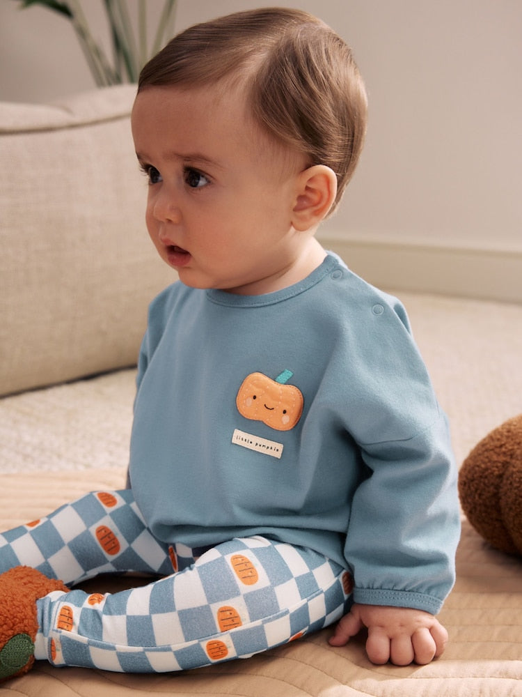 Blue Pumpkin Top and Legging Baby Set (0mths-2yrs)