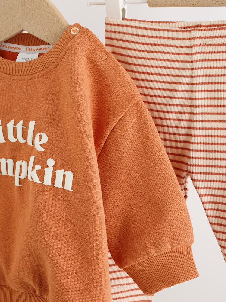 Orange Little Pumpkin Sweat and Legging Baby Set (0mths-2yrs)