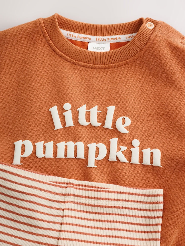 Orange Little Pumpkin Sweat and Legging Baby Set (0mths-2yrs)