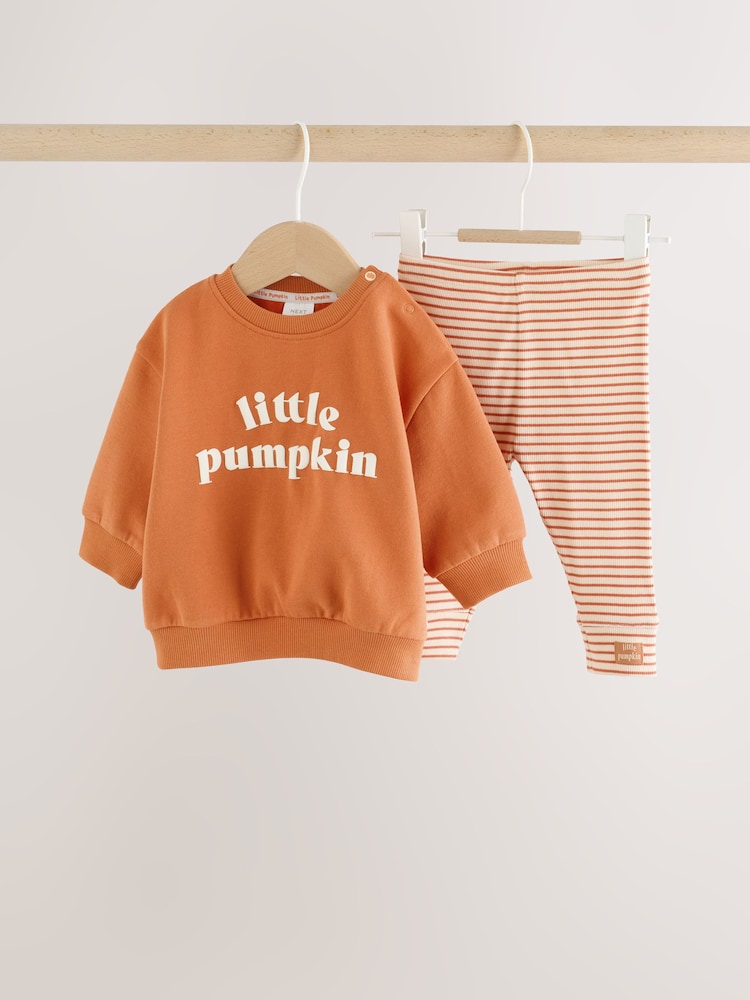 Orange Little Pumpkin Sweat and Legging Baby Set (0mths-2yrs)