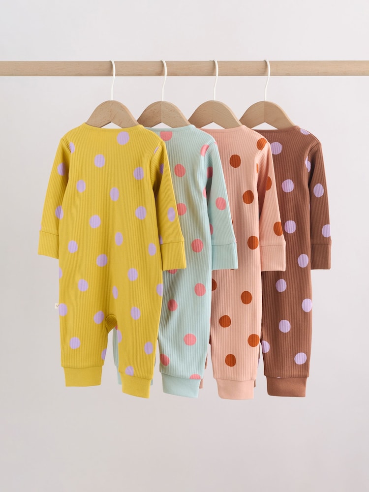 Bright Spot Two-Way Zip Baby Sleepsuits 4 Pack (0mths-3yrs)