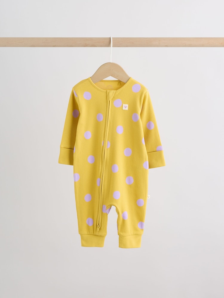 Bright Spot Two-Way Zip Baby Sleepsuits 4 Pack (0mths-3yrs)