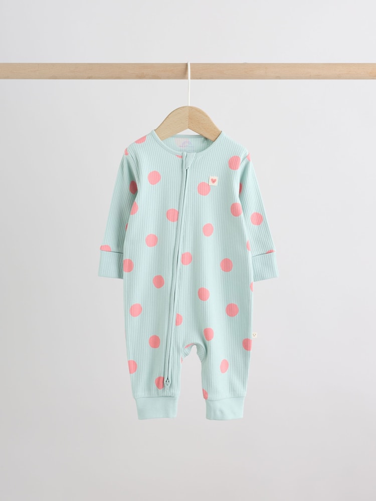 Bright Spot Two-Way Zip Baby Sleepsuits 4 Pack (0mths-3yrs)