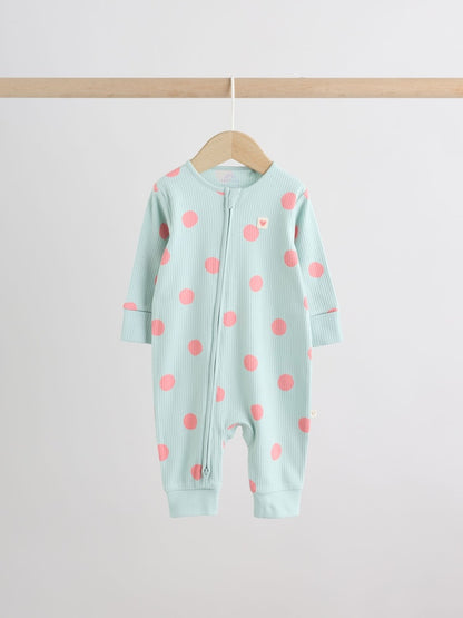 Bright Spot Two-Way Zip Baby Sleepsuits 4 Pack (0mths-3yrs)
