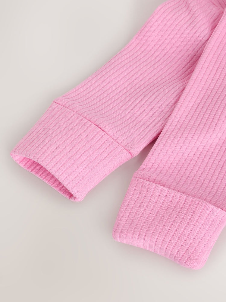 Pink Two Way Zip Baby Sleepsuits 3 Pack (0-2yrs) - Size 44cm (5lb)
