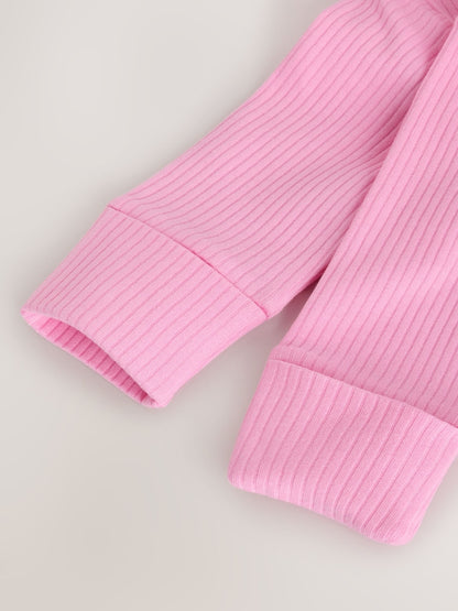 Pink Two Way Zip Baby Sleepsuits 3 Pack (0-2yrs) - Size 44cm (5lb)