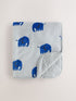 Blue Elephant Fleece Baby Blanket - Blue Elephant / Up to 1 Month (50-56cm)