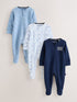 Baker by Ted Baker Blue Baker by Ted Baker 3 Pack Sleepsuits