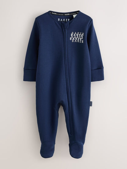 Baker by Ted Baker Blue Baker by Ted Baker 3 Pack Sleepsuits