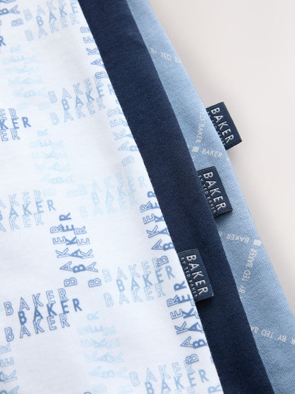 Baker by Ted Baker Blue Baker by Ted Baker 3 Pack Sleepsuits