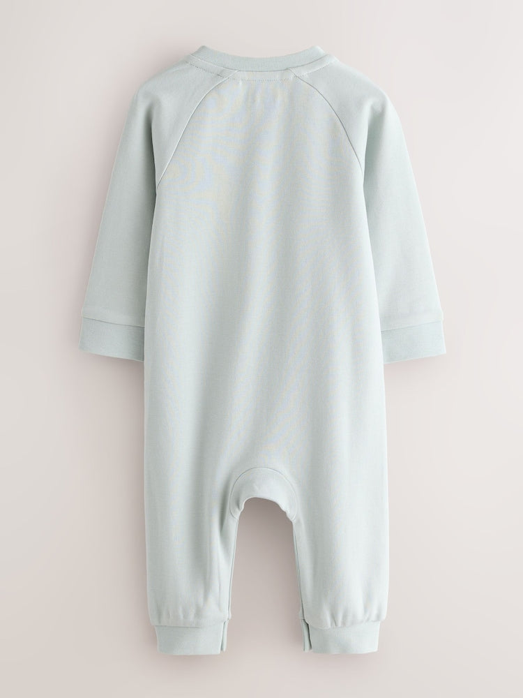 Baker by Ted Baker Green/Ecru Romper and Hat 3 Piece Set