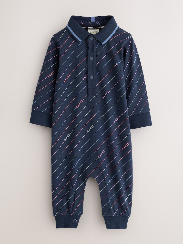Baker by Ted Baker Navy All Over Print Polo Romper