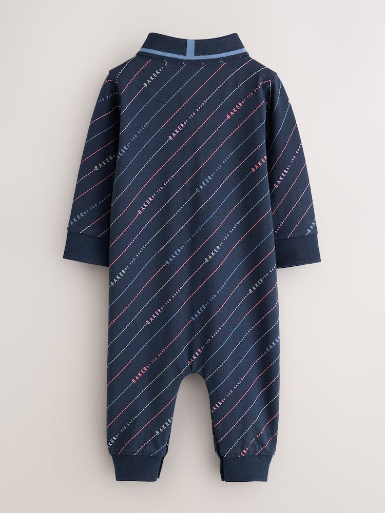 Baker by Ted Baker Navy All Over Print Polo Romper