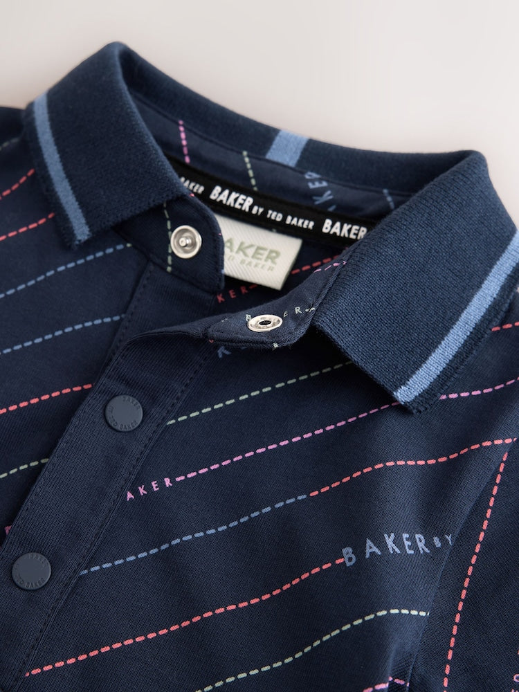 Baker by Ted Baker Navy All Over Print Polo Romper