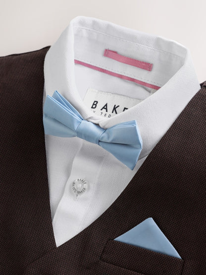 Baker by Ted Baker Brown/Blue Waistcoat Shirt And Trousers Set