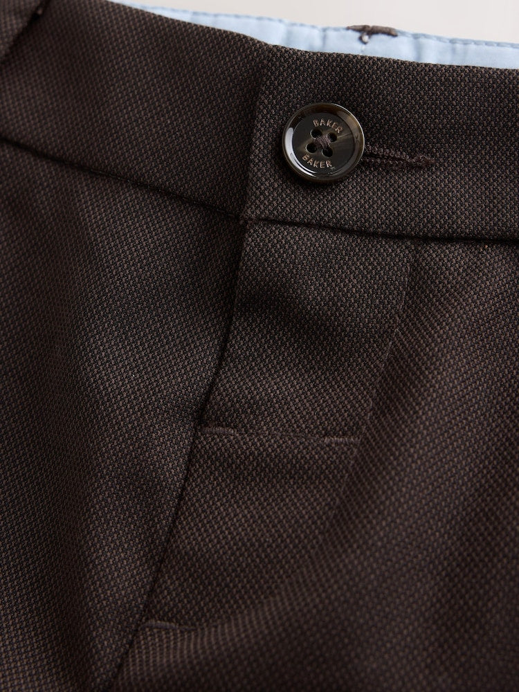Baker by Ted Baker Brown/Blue Waistcoat Shirt And Trousers Set