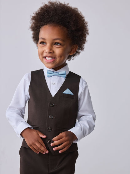 Baker by Ted Baker Brown/Blue Waistcoat Shirt And Trousers Set
