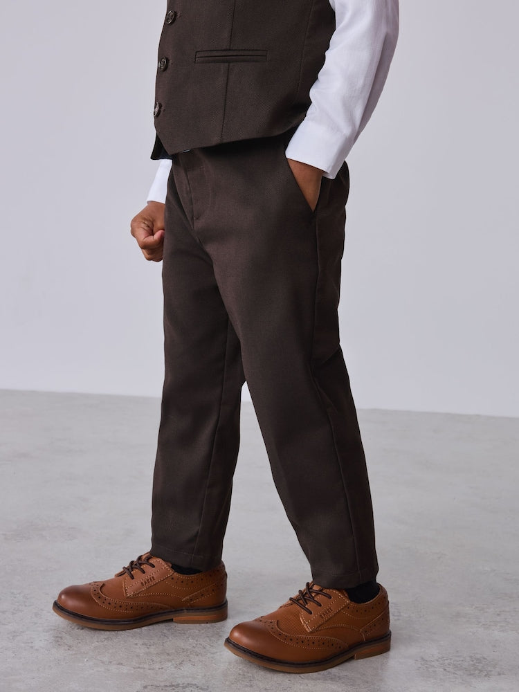 Baker by Ted Baker Brown/Blue Waistcoat Shirt And Trousers Set