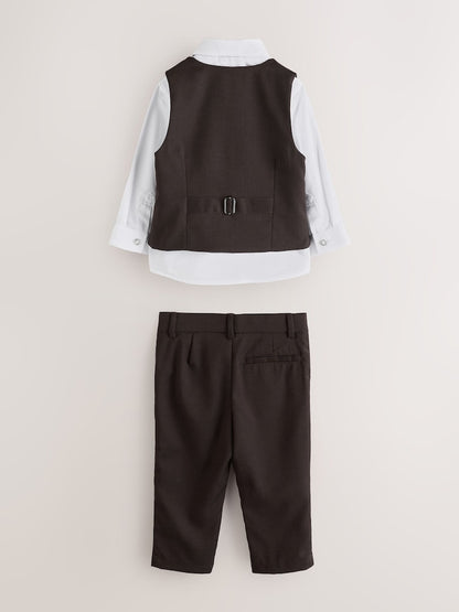 Baker by Ted Baker Brown/Blue Waistcoat Shirt And Trousers Set