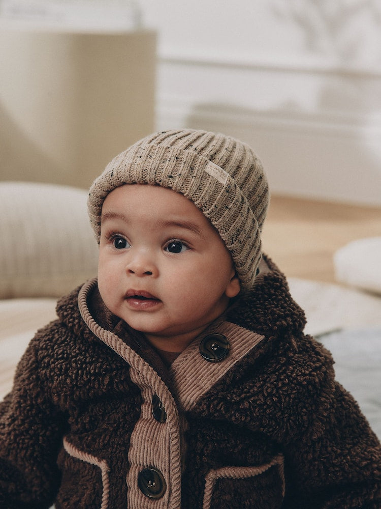 Neutral Nep Knitted Beanie Baby Hat - Neutral Nep / Up to 1 Month (50-56cm)