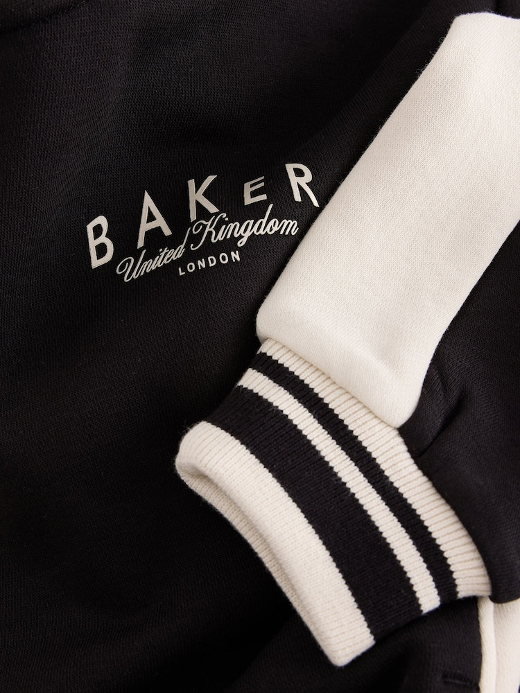 Baker by Ted Baker Black 3 Piece Varsity Hoodie T-Shirt and Joggers Set
