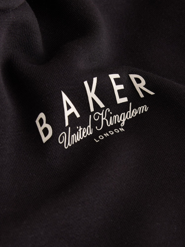 Baker by Ted Baker Black 3 Piece Varsity Hoodie T-Shirt and Joggers Set